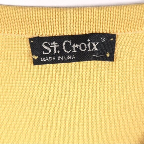 ST. CROIX Luxury V Neck Jacq Knit Pullover Sweater Craftsmanship LARGE‎ - Picture 5 of 11